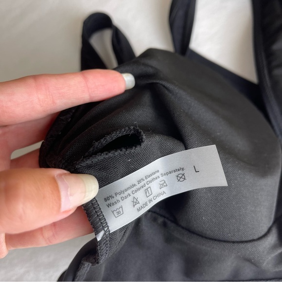 NEW Lace Up Swimsuit Top Black - Picture 13 of 16